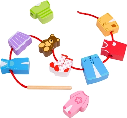 Σετ περάσματος χαντρών ρούχων Bigjigs Toys