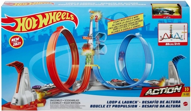 Hot Wheels Πύργος Μονομαχία σε Ύψος – αγωνιστική πίστα με κλουβί νικητή