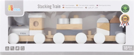 Ξύλινο στοιβαζόμενο τρενάκι κατασκευής 41 cm