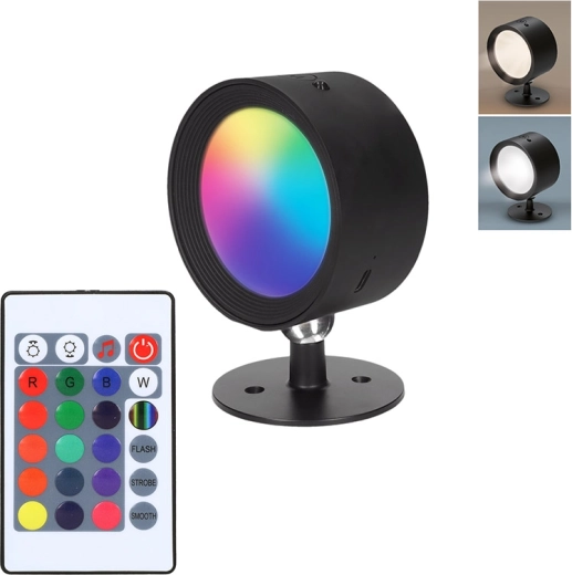 Solight επαναφορτιζόμενο επιτοίχιο φωτιστικό LED RGB με τηλεχειριστήριο