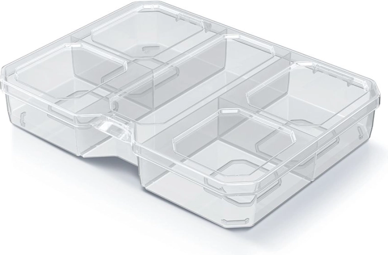 Οργανωτής SQR box 19,3 × 14,7 × 3,5 cm με 5 θήκες, διάφανος