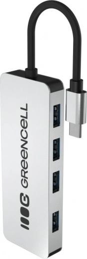 USB-C hub 4× USB‑A 3.0 Greencell Basic