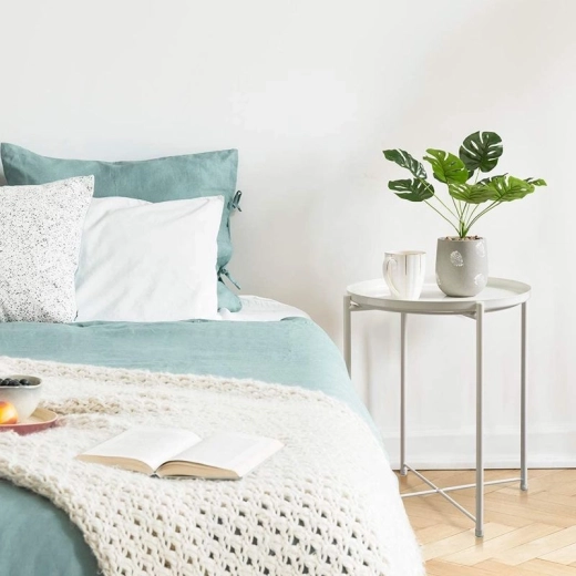 Στρογγυλό μεταλλικό τραπέζι loft – λευκό