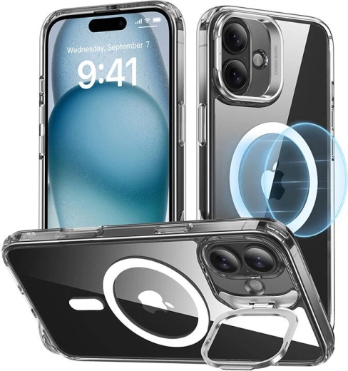 ESR Classic Hybrid HaloLock θήκη με βάση στήριξης για iPhone 16 Plus, διάφανη