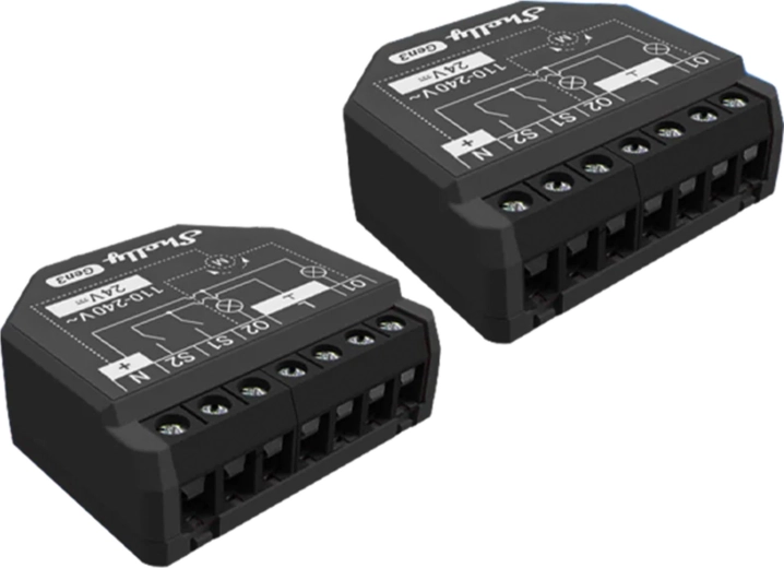 Shelly 2pm gen3 σετ 2 έξυπνων διπλοκάναλων διακοπτών wifi/bluetooth
