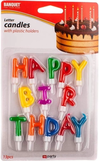 Κεράκια τούρτας Happy Birthday 13 τεμ.