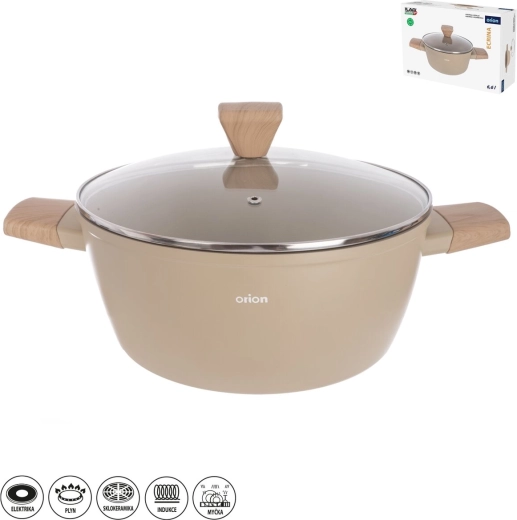 Κατσαρόλα Orion Ecrina 6,6 l με γυάλινο καπάκι