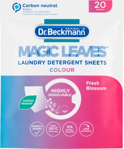 Dr. Beckmann Magic Leaves Color – μαντηλάκια πλύσης για χρωματιστά ρούχα 20 τεμ.