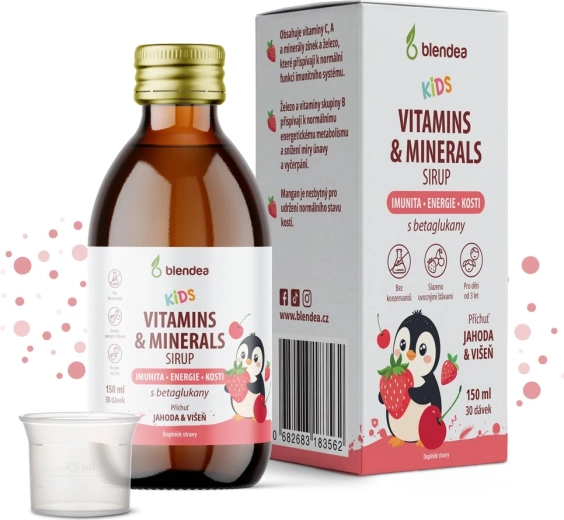 Blendea KIDS σιρόπι με βιταμίνες, μέταλλα και β-γλυκάνες 150 ml