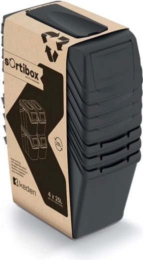 Σετ κάδων διαλογής SORTIBOX 4×25 l μαύρο – Prosperplast