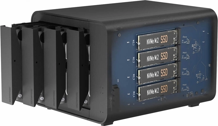 TerraMaster D8 Hybrid εξωτερικό περίβλημα δίσκων DAS για 8 δίσκους (4× SATA + 4× M.2 NVMe)