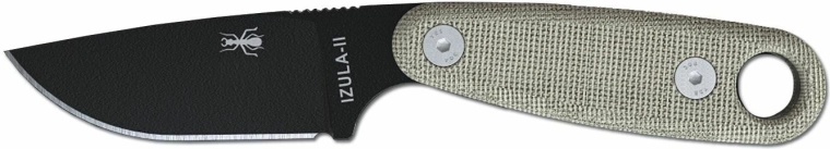 ESEE Izula II μαύρο μαχαίρι λαιμού με λαβή micarta και θήκη