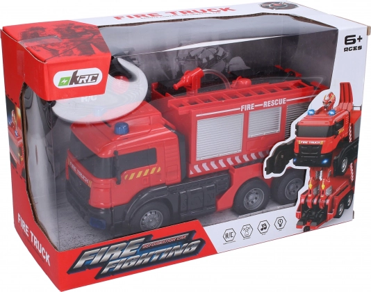RC αυτορομπότ πυροσβεστικό 26 cm με κανόνι νερού και μεταμόρφωση