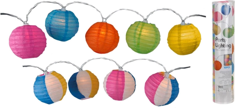 LED γιρλάντα με φαναράκια 10 cm, 10 LED, πολύχρωμη