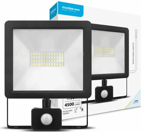LED προβολέας με αισθητήρα κίνησης 50 W, 120°, 6000 K, 4500 lm – Modee Lighting A2 Series
