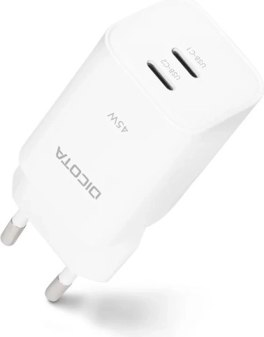 Φορτιστής GaN 45 W 2× USB‑C λευκός (EU)