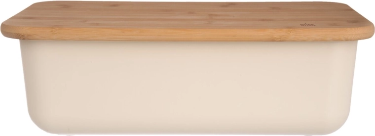 Ψωμιέρα από πλαστικό και μπαμπού μπεζ 40 × 23 × 13 cm