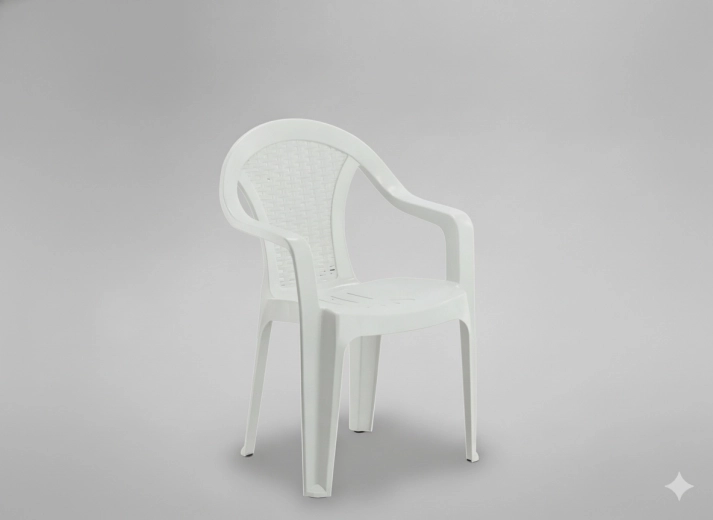 Καρέκλα κήπου με μπράτσα, λευκή 56 × 42 × 78 cm