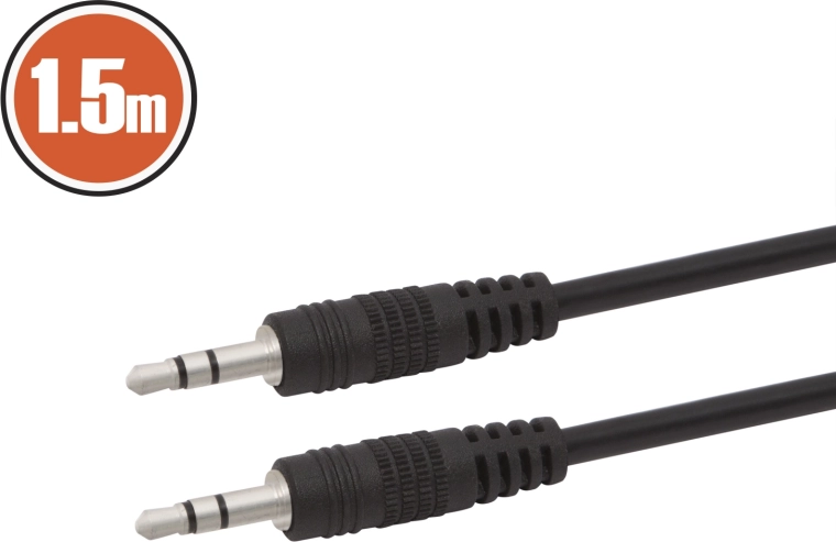 Καλώδιο ήχου Jack 3,5 mm – Jack 3,5 mm, 1,5 m, μαύρο