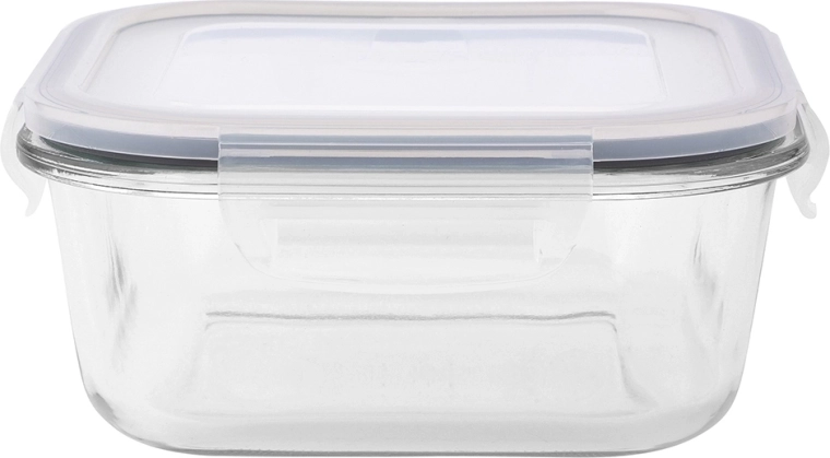FRESH τετράγωνο γυάλινο δοχείο τροφίμων 0,75 l με στεγανό καπάκι