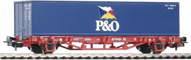 Επίπεδο βαγόνι PIKO Lgs579 με κοντέινερ P&O 40ft, DB AG, H0 (εποχή V)