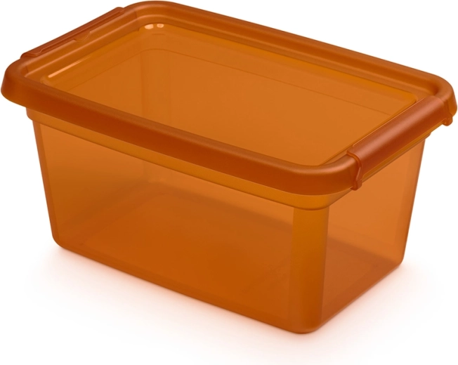 Basestore δοχείο αποθήκευσης με καπάκι και κλιπ 4,5 l amber