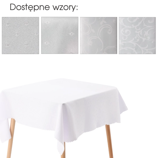 Λευκό ορθογώνιο τραπεζομάντηλο 110 × 160 cm από πολυεστέρα