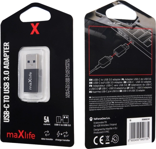 Maxlife αντάπτορας USB‑C σε USB 3.0