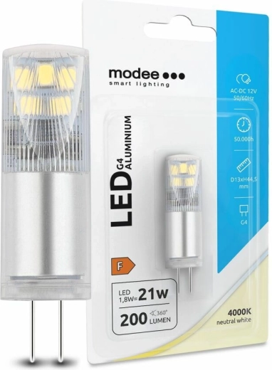 Λαμπτήρας LED G4 MODEE LIGHTING Aluminium 12 V 1,8 W 4000 K 200 lm