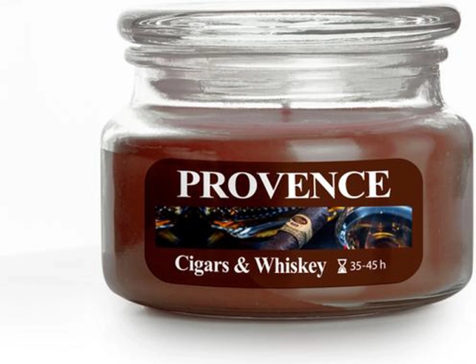 Αρωματικό κερί σε γυάλινο δοχείο Provence cigars & whiskey 45 ώρες