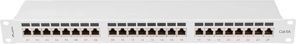 Πάνελ patch 24 θυρών Cat 6A 1U γκρι