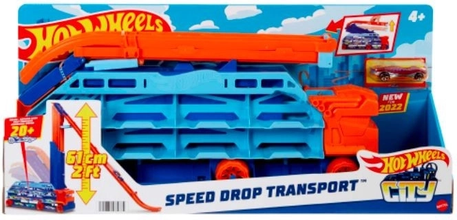 Hot Wheels City μεταφορέας 2 σε 1 με επική κατάβαση 60 cm