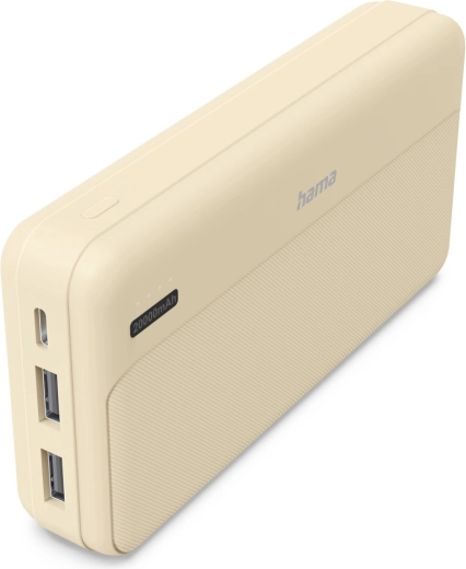 Power bank 20.000 mAh με 2× USB-A, αμμουδί