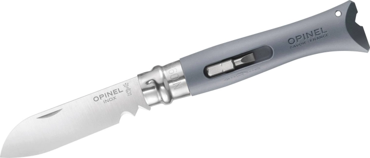Opinel N°09 DIY γκρι πολυλειτουργικό πτυσσόμενο μαχαίρι τσέπης 8 cm