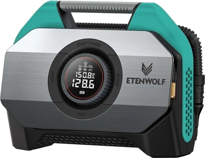 Αεροσυμπιεστής αυτοκινήτου Etenwolf S6 με powerbank 19.200 mAh, 11,03 bar, μπλε