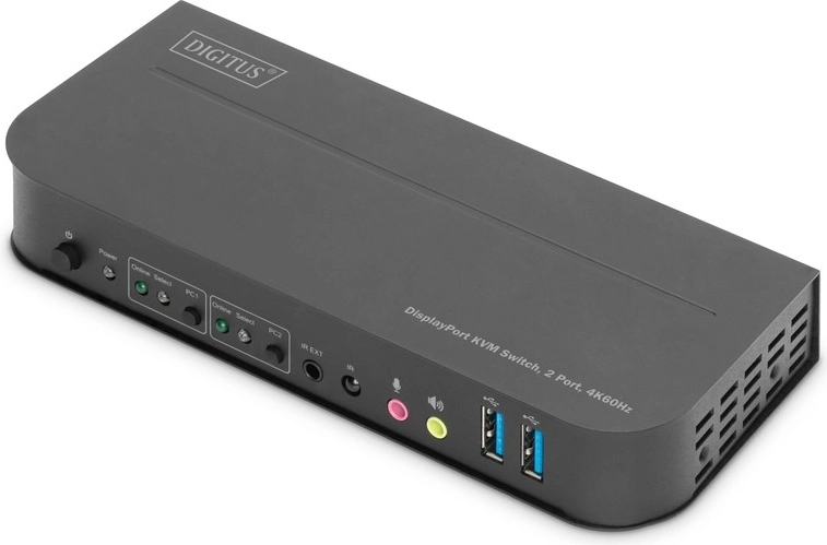 Digitus διακόπτης KVM 2 θυρών DisplayPort σε HDMI 4K 60 Hz με USB και ήχο