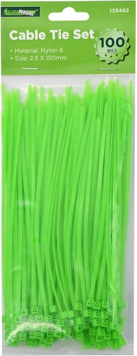 Δεματικά καλωδίων 150 × 2,5 mm, πράσινα (100 τεμ.)