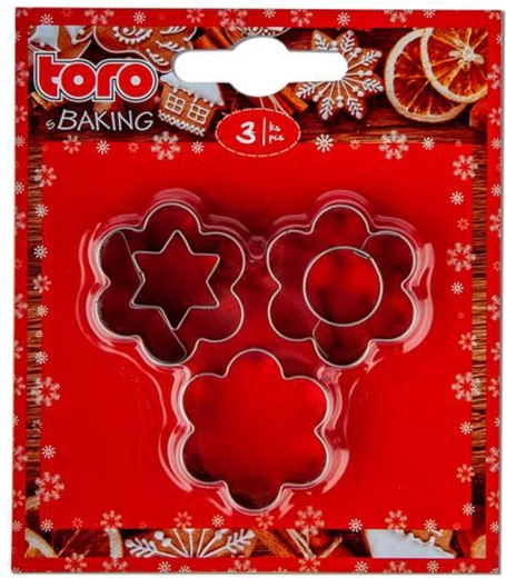 Κουπάτ για μπισκότα TORO λουλουδάκι, σετ 3 τεμ.