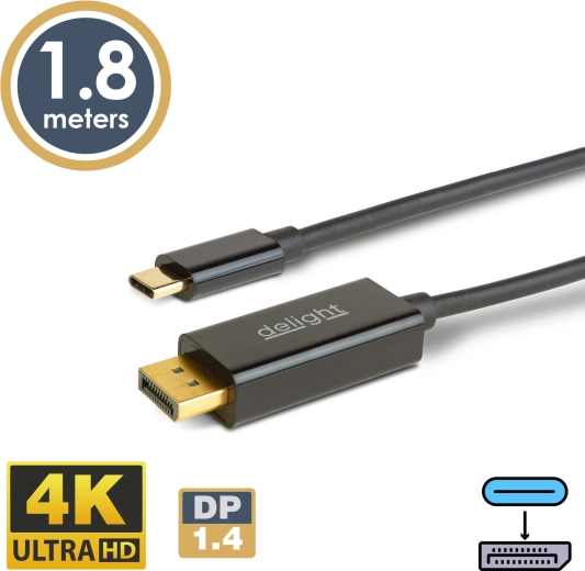 Καλώδιο USB-C σε DisplayPort 1.4 4K, 1,8 m