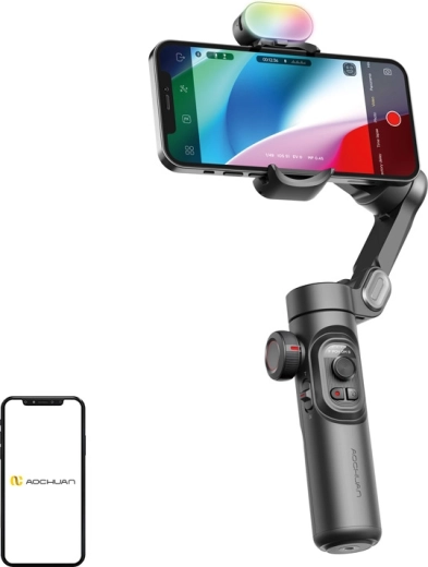 Aochuan Smart XE 3-άξονος σταθεροποιητής για κινητό με φωτισμό RGB μαύρος