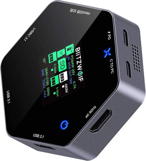 Blitzwolf 8v1 Σταθμός σύνδεσης BW-TH16 USB 100W με οθόνη LCD