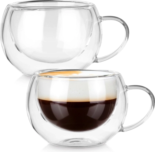 Θερμοποτήρια από γυαλί με διπλό τοίχωμα 280 ml, 2 τεμ.