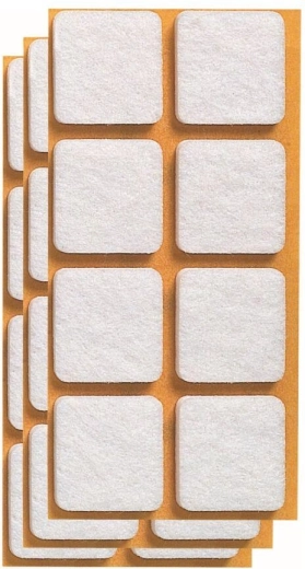 Αυτοκόλλητα τσοχένια προστατευτικά για έπιπλα 20 × 20 mm, λευκά (24 τεμ.)