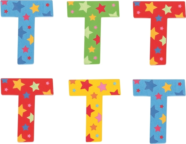 Bigjigs Toys αστεράτο γράμμα T – ξύλινο 7×7 cm