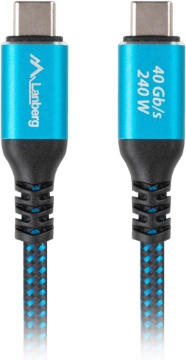 Καλώδιο USB‑C USB4 0,5 m, 240 W, 8K 60 Hz – μαύρο‑μπλε