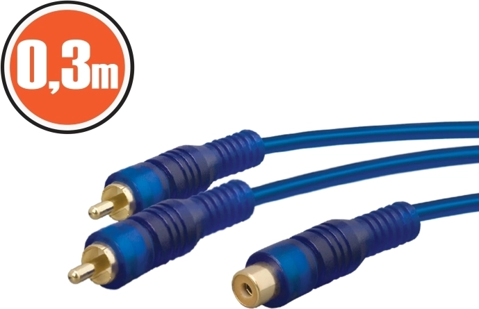 Καλώδιο διακλάδωσης RCA 0,3 m μπλε