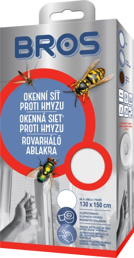 Bros σήτα παραθύρου κατά των εντόμων 130 × 150 cm, λευκή