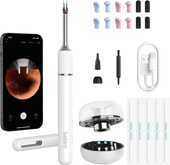 Bebird Note 5 Pro ωτοσκόπιο με κάμερα για καθαρισμό αυτιών – λευκό