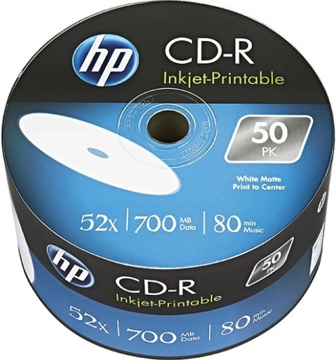 HP CD‑R 700 MB 52× printable, σπίντλ 50 τεμ.