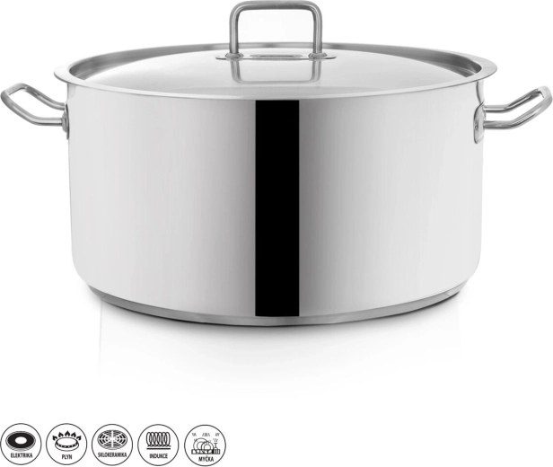 Ανοξείδωτη κατσαρόλα STOCK με καπάκι 22,3 l